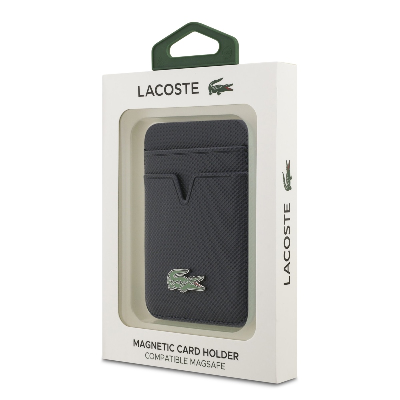 Lacoste PU Iconic Petit Pique MagSafe Peněženka Navy