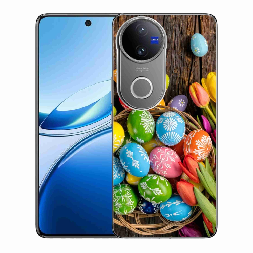 Gelový kryt mmCase na Vivo V50 5G - velikonoční vajíčka