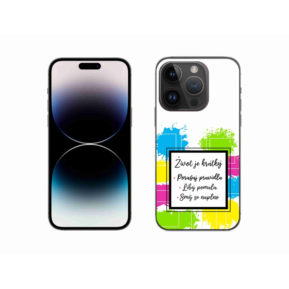Gelový kryt mmCase na iPhone 14 Pro 6.1 - citát 5 bílé pozadí