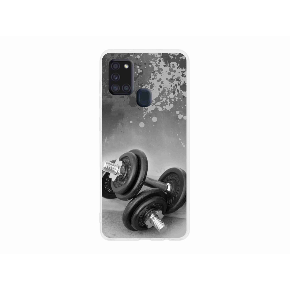 Gelový kryt mmCase na Samsung Galaxy A21s - činky 1