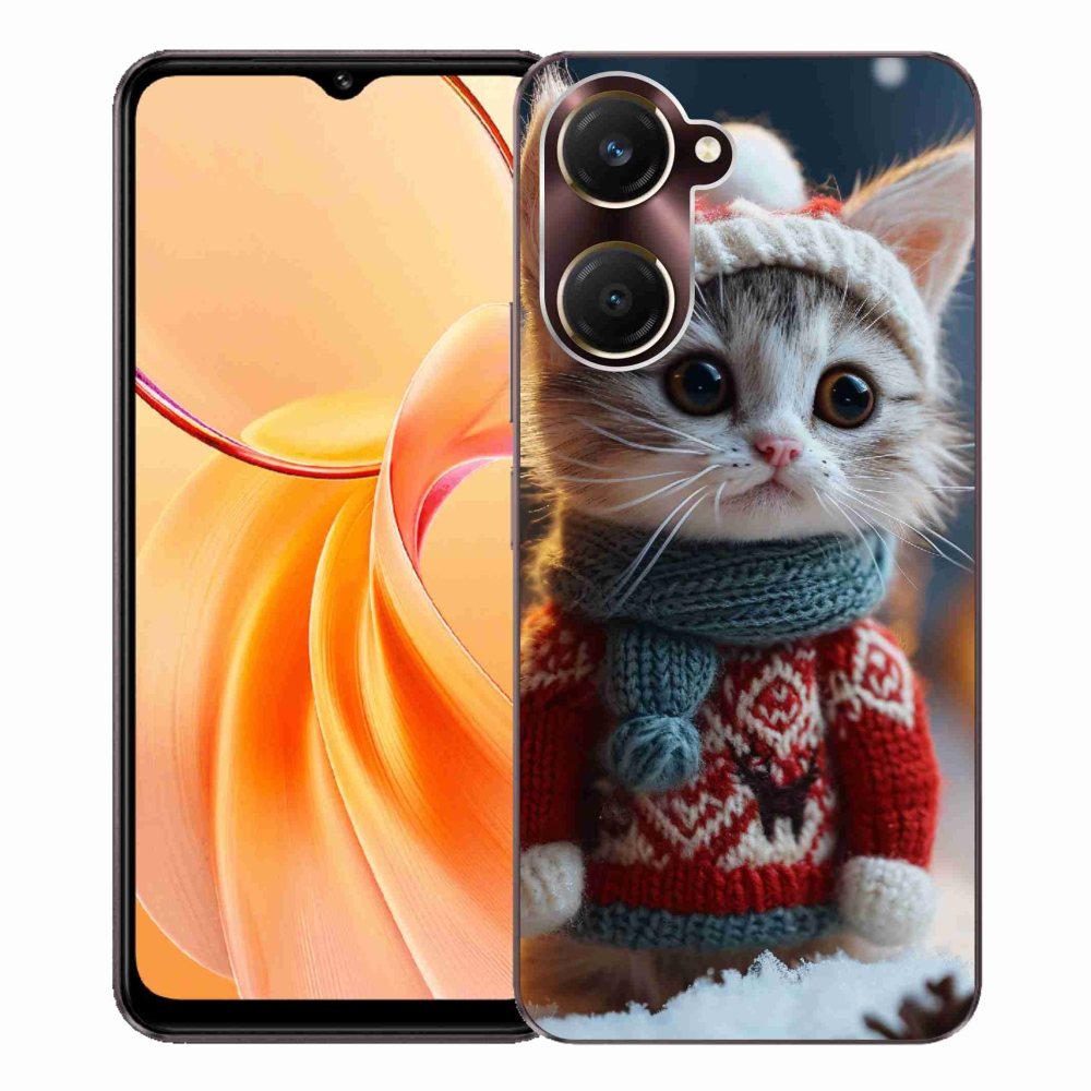 Gelový kryt mmCase na Vivo Y28s 5G - kotě ve svetru
