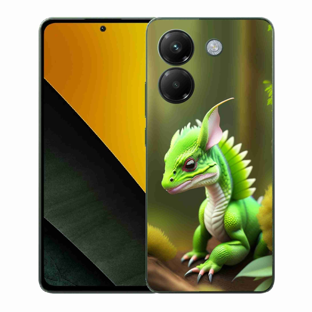 Gelový kryt mmCase na Xiaomi Poco M7 Pro 5G - zelený dráček