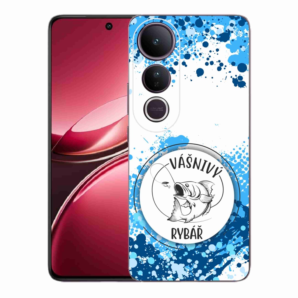 Gelový kryt mmCase na Vivo V50 Lite 4G/5G - vášnivý rybář bílé pozadí