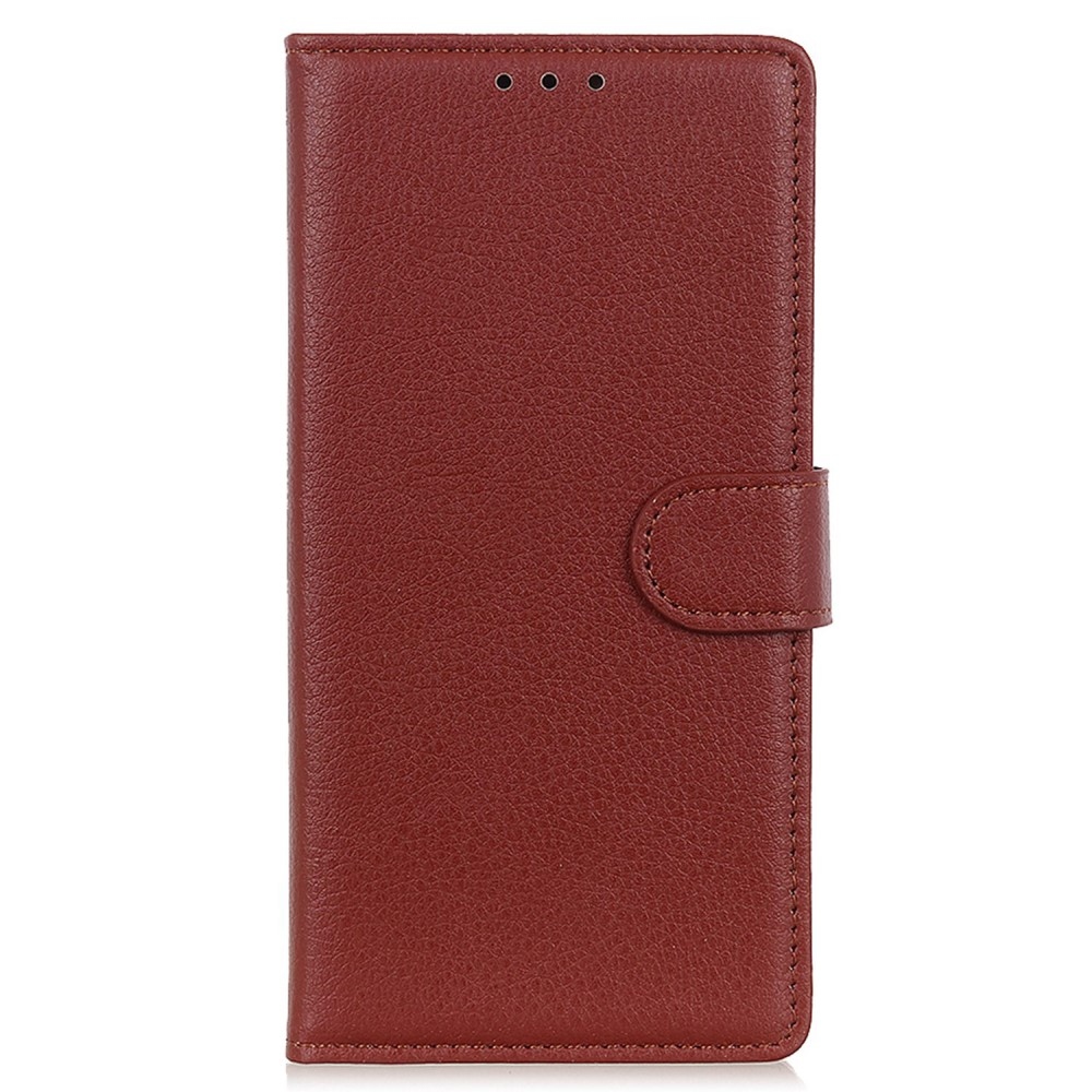Litchie knížkové pouzdro na Xiaomi Poco C65/Redmi 13C 4G/5G - hnědé
