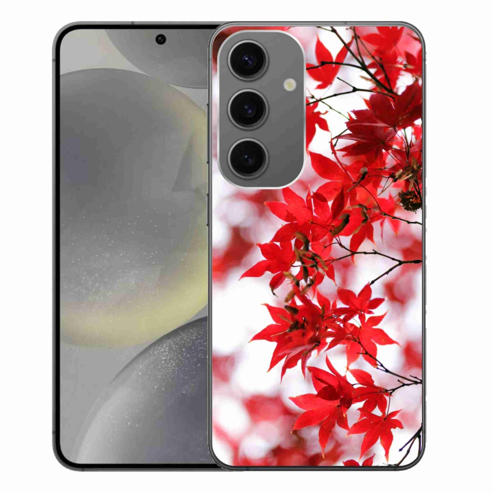 Gelový kryt mmCase na Samsung Galaxy S24+ - červené listy