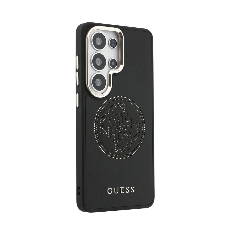 Guess PU Perforated 4G Logo Magnetic Zadní Kryt pro Samsung Galaxy S26 Ultra Black