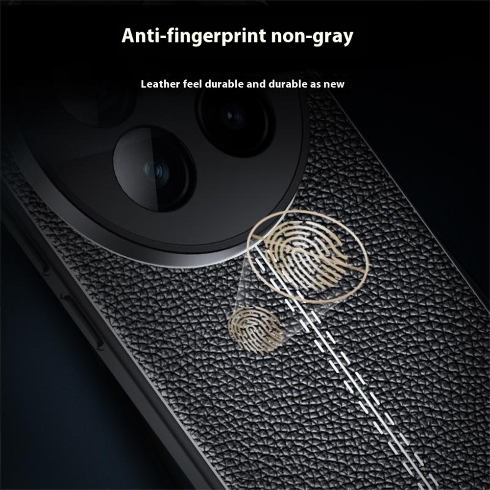 Litchi odolný gelový obal na Vivo X200 Pro 5G - černý