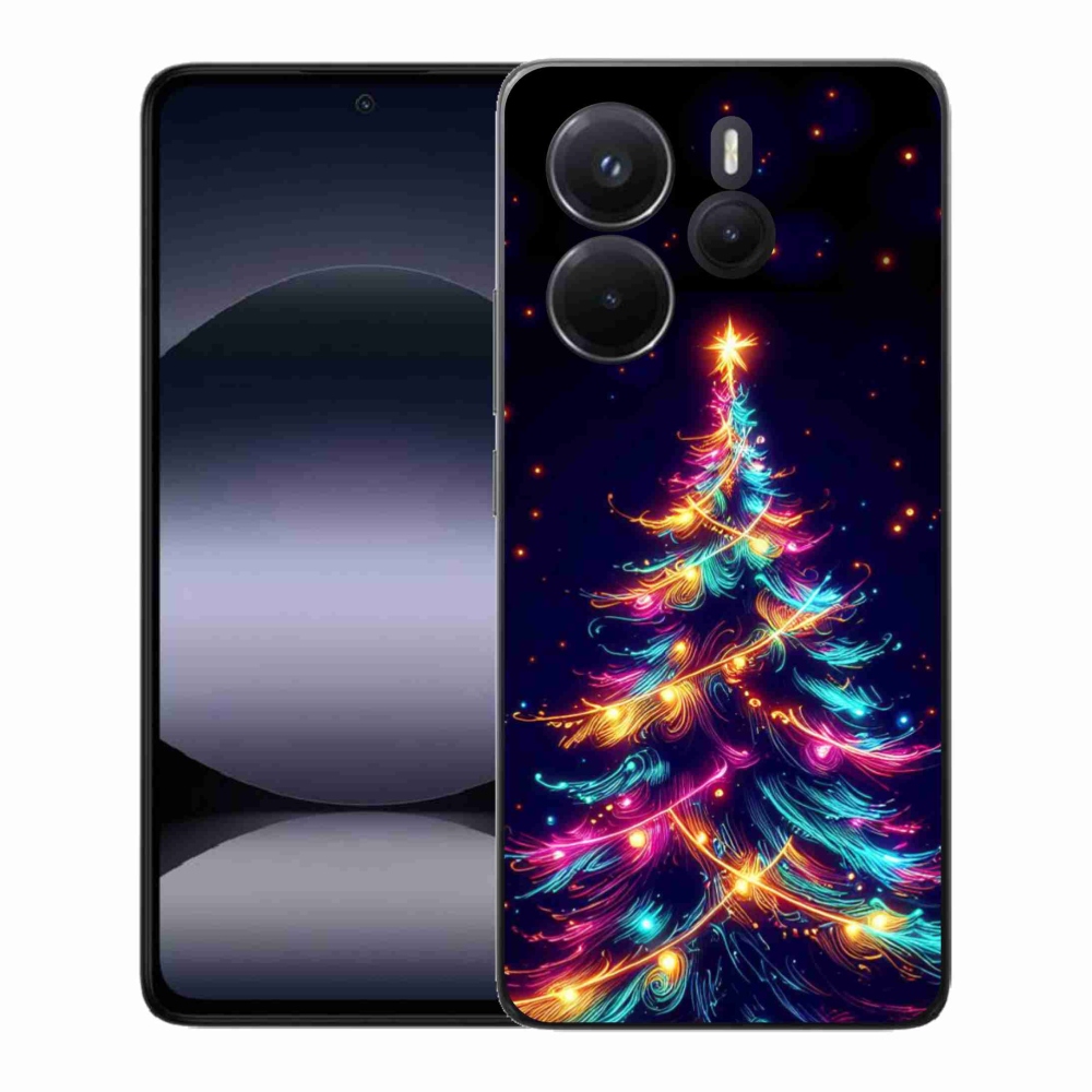 Gelový kryt mmCase na Xiaomi Redmi Note 14 - neonový vánoční stromek