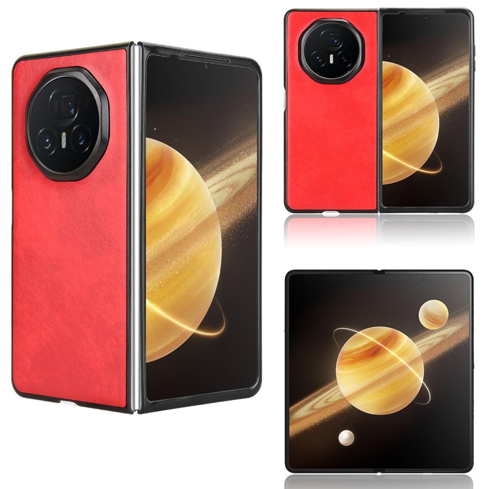 Texture plastový obal s umělou kůží na Honor Magic V3 - červený