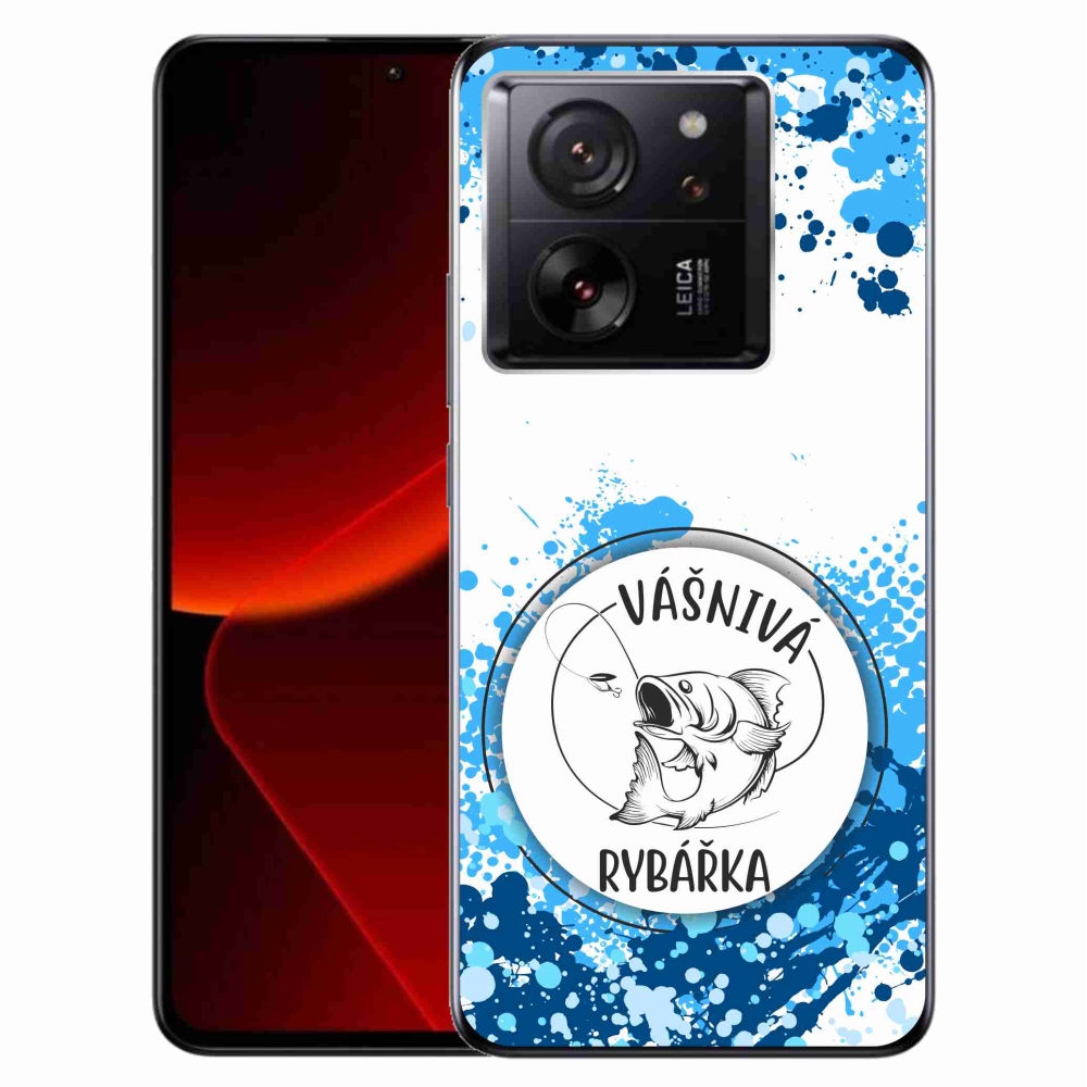 Gelový kryt mmCase na Xiaomi 13T/13T Pro - vášnivá rybářka bílé pozadí
