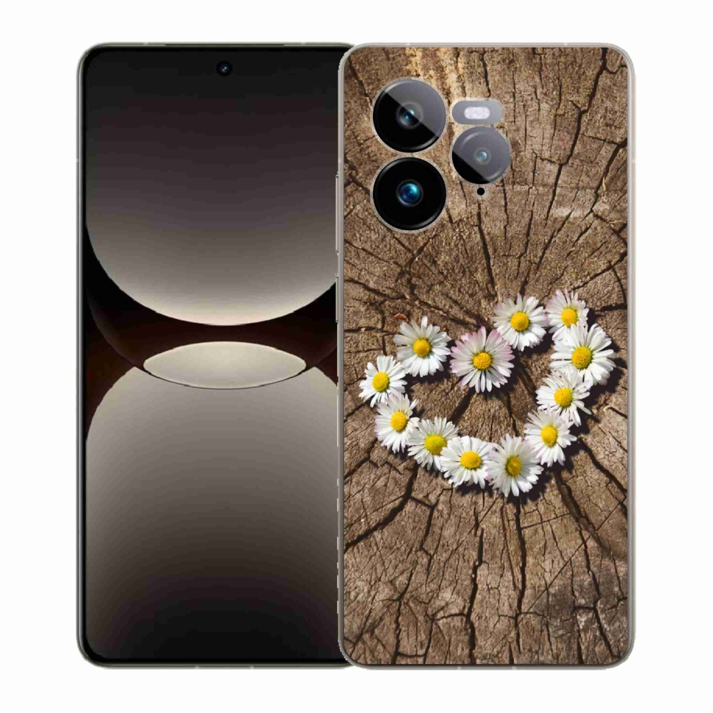Gelový kryt mmCase na Realme GT 7 Pro 5G - srdce z kopretin