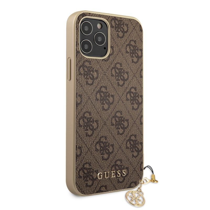 Guess 4G Charms Zadní Kryt pro iPhone 12 Pro Max 6.7 Brown