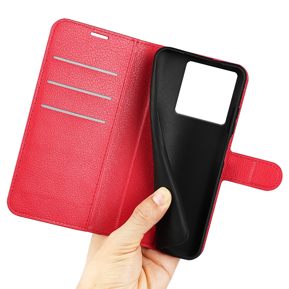 Litchi knížkové pouzdro na Xiaomi 13T/13T Pro - červené