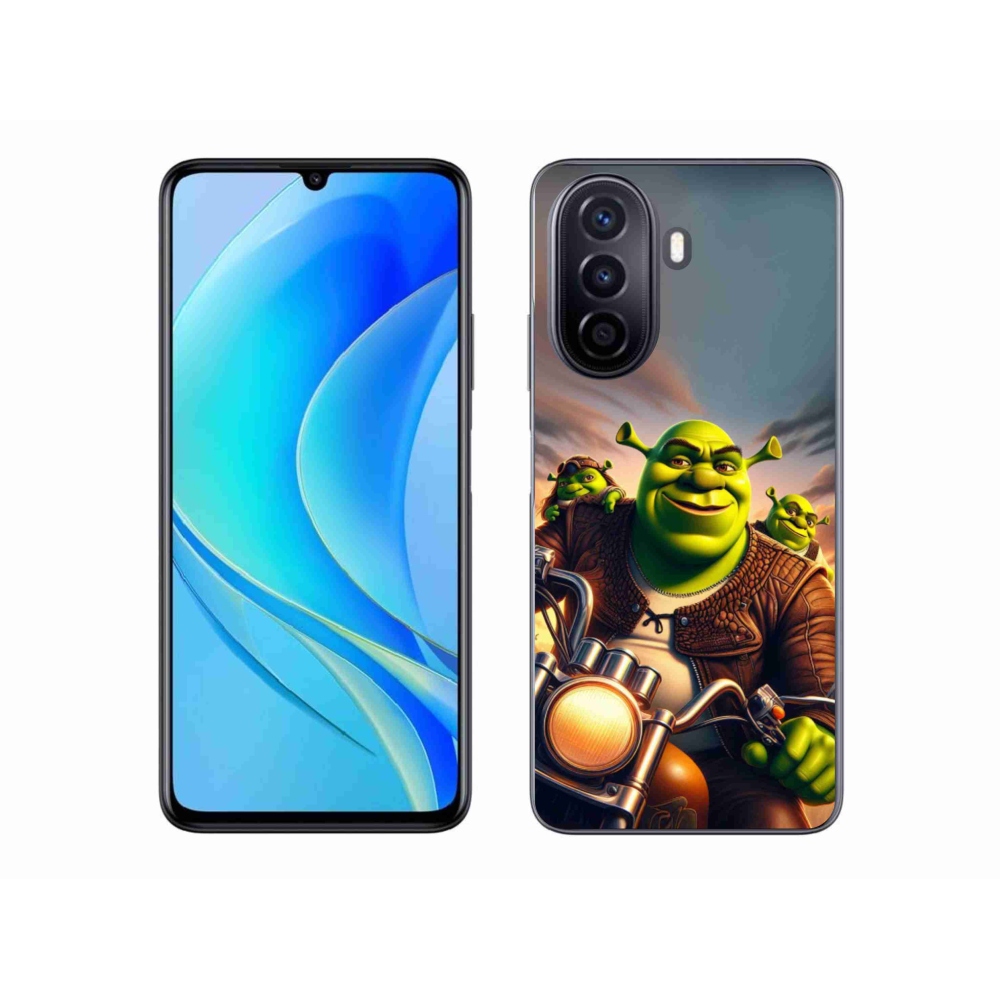 Gelový kryt mmCase na Huawei Nova Y70 - shrek na motorce