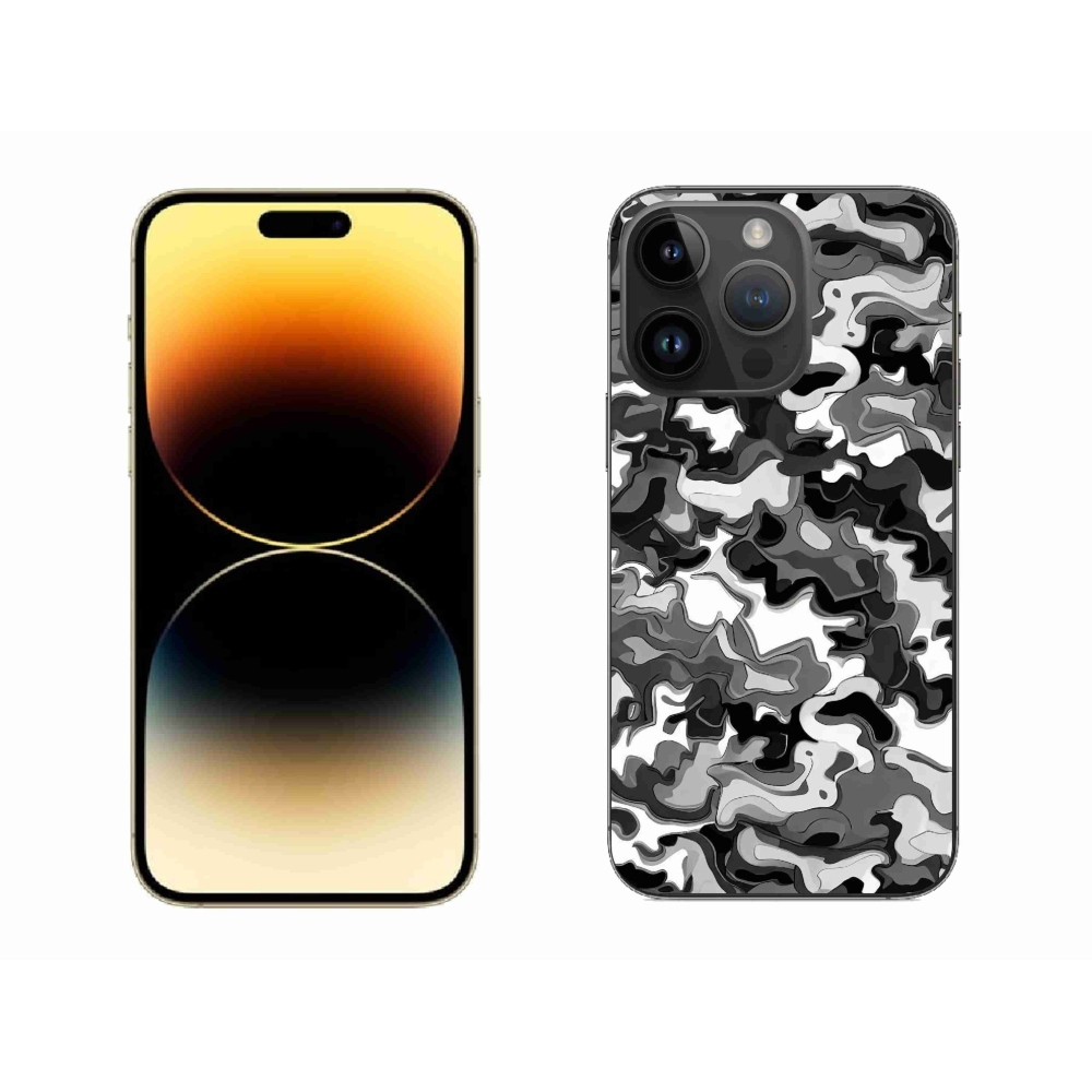 Gelový kryt mmCase na iPhone 14 Pro Max - maskáčový vzor 3