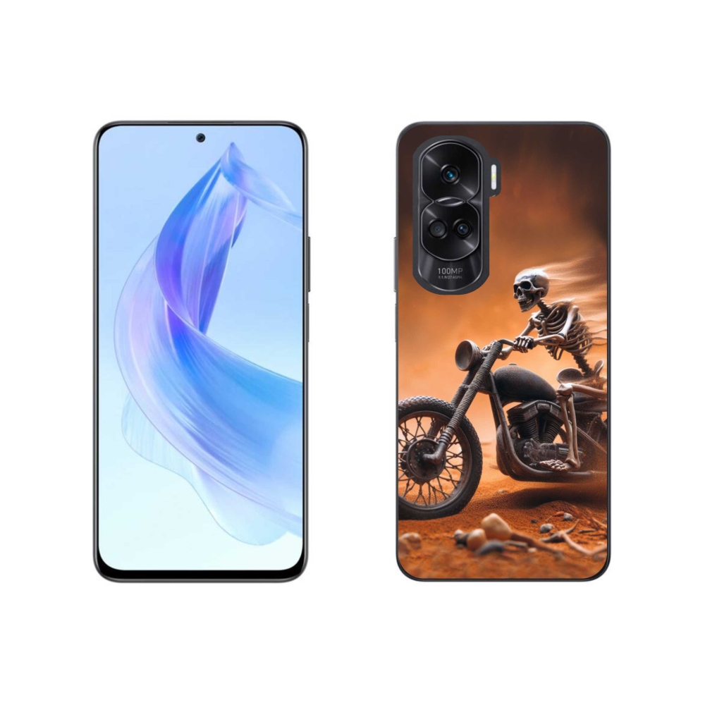 Gelový kryt mmCase na Honor 90 Lite - kostra na motorce