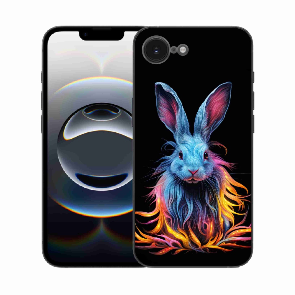 Gelový kryt mmCase na iPhone 16e - abstraktní zajíc