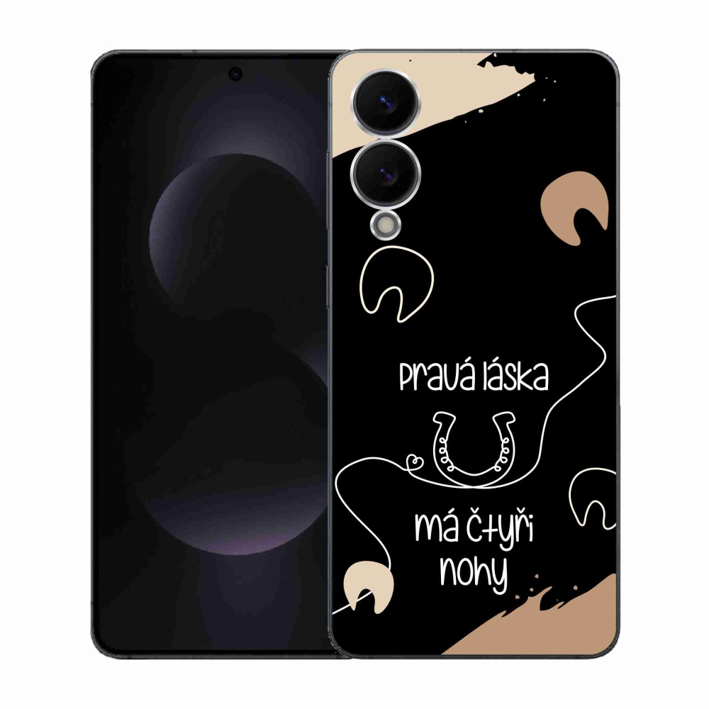Gelový kryt mmCase na Samsung Galaxy S25 Edge - koňský motiv černé pozadí