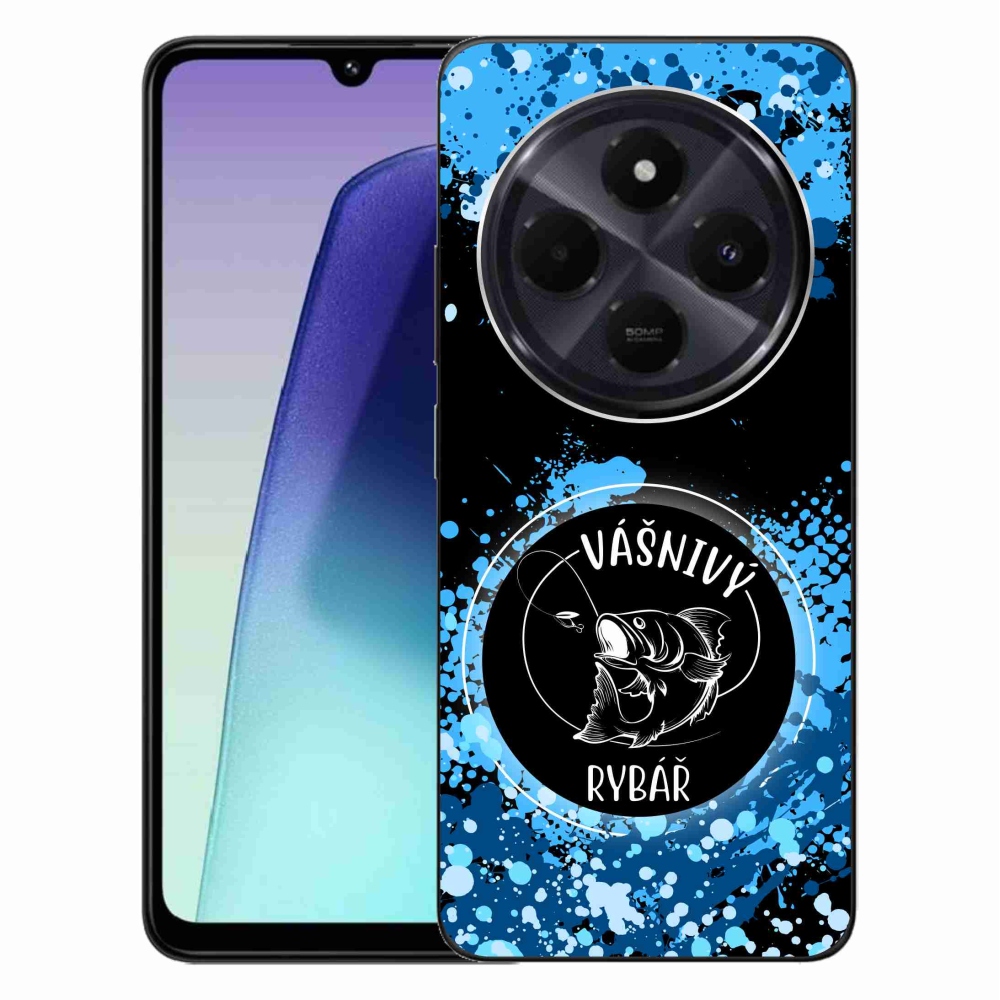 Gelový kryt mmCase na Xiaomi Redmi 14C/Poco C75 - vášnivý rybář černé pozadí