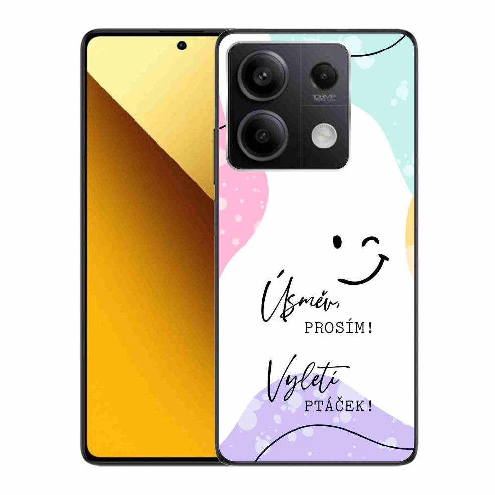 Gelový kryt mmCase na Xiaomi Redmi Note 13 5G - vtipný text 4 bílé pozadí