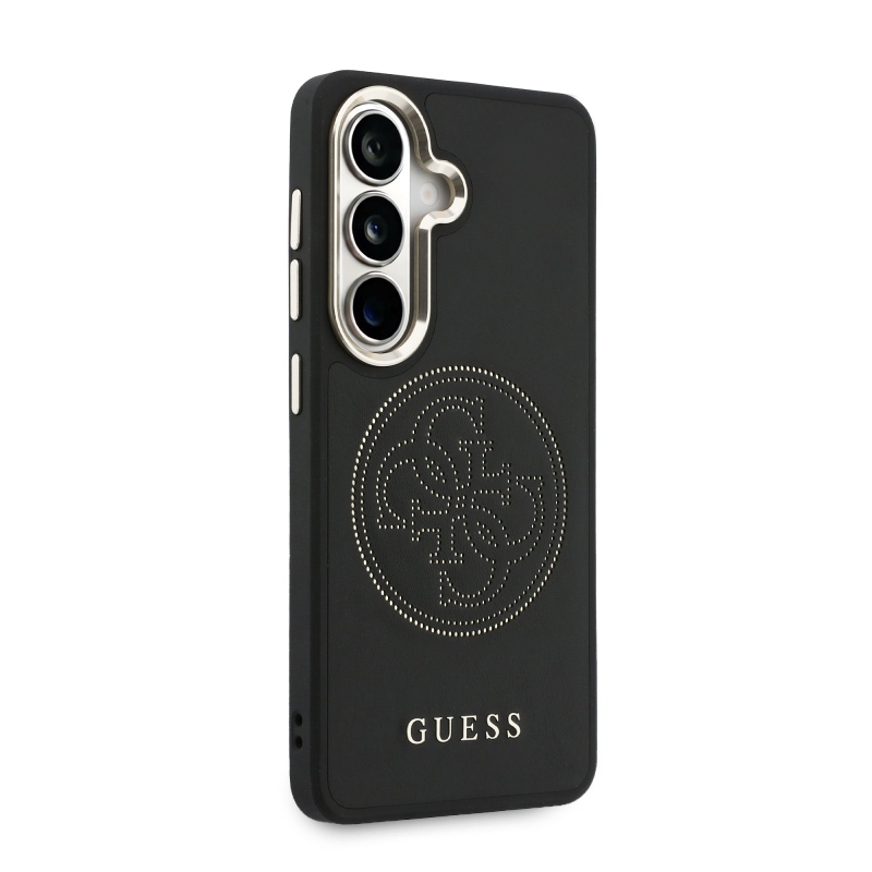 Guess PU Perforated 4G Logo Magnetic Zadní Kryt pro Samsung Galaxy S26 Black