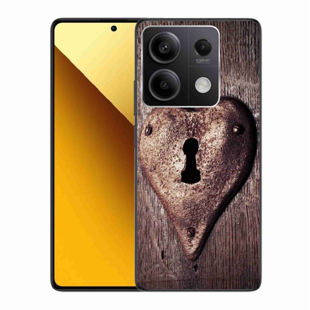 Gelový kryt mmCase na Xiaomi Redmi Note 13 5G - zámek ve tvaru srdce