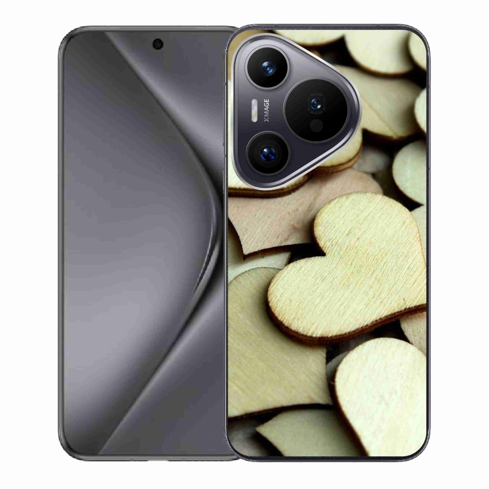 Gelový kryt mmCase na Huawei Pura 70 - dřevěná srdíčka