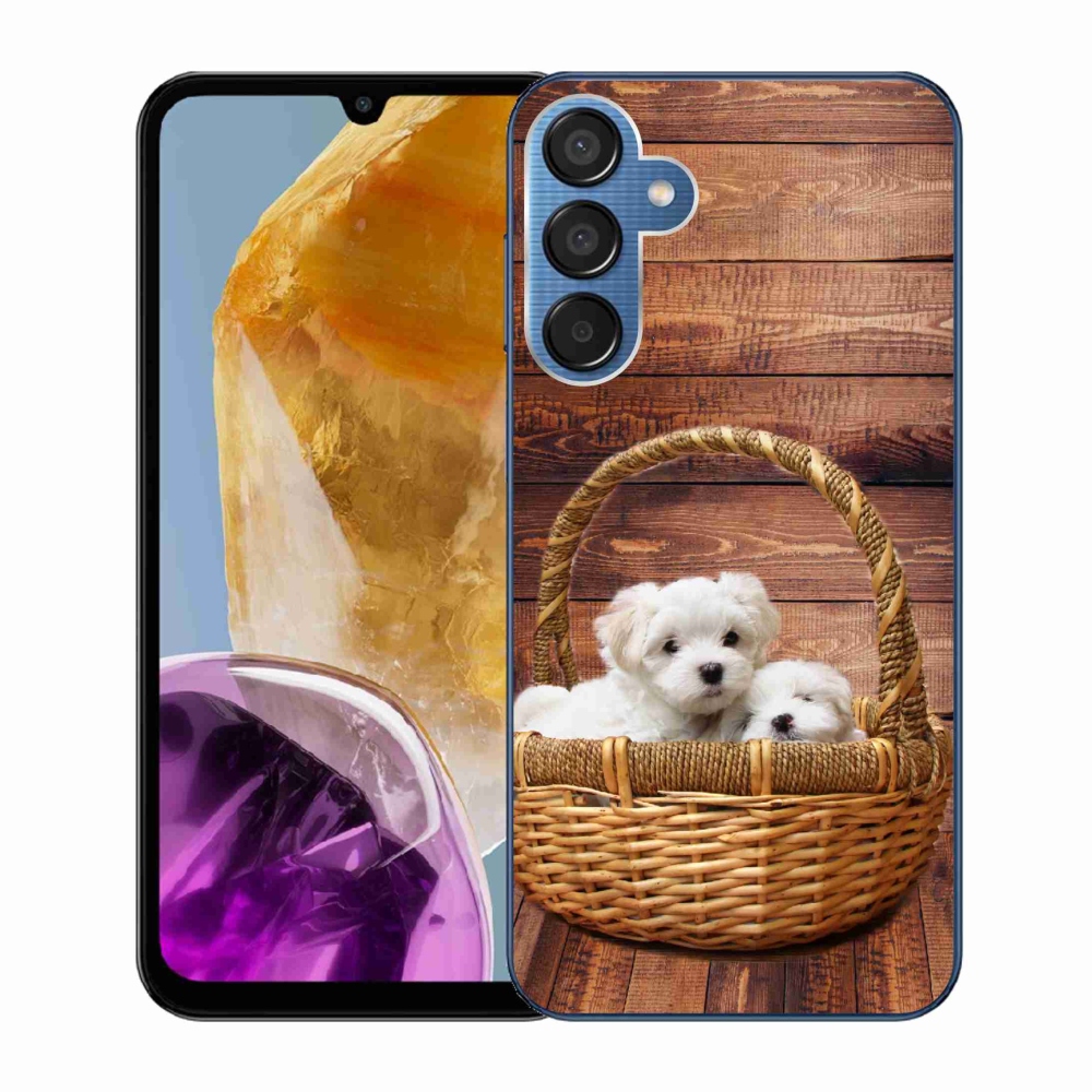 Gelový kryt mmCase na Samsung Galaxy M15 5G - štěňátka