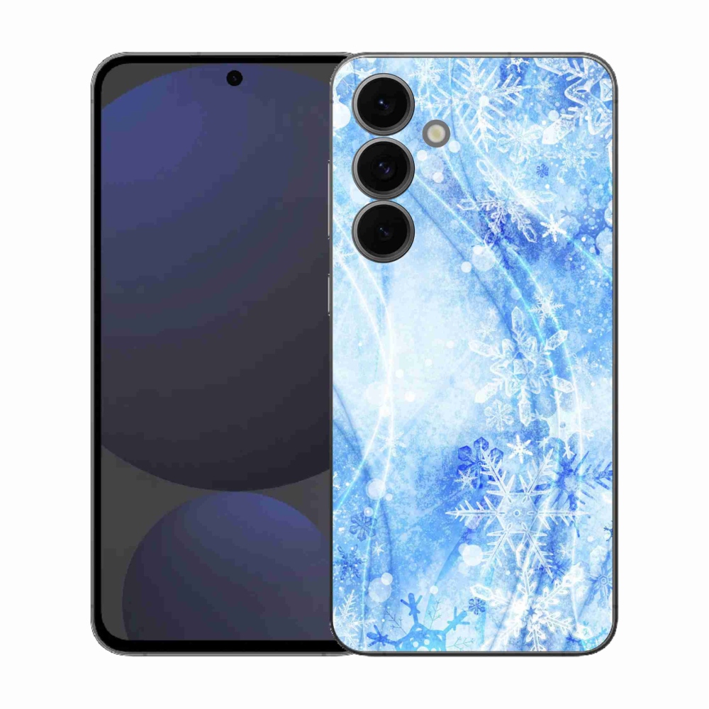 Gelový kryt mmCase na Samsung Galaxy S25 FE - sněhové vločky