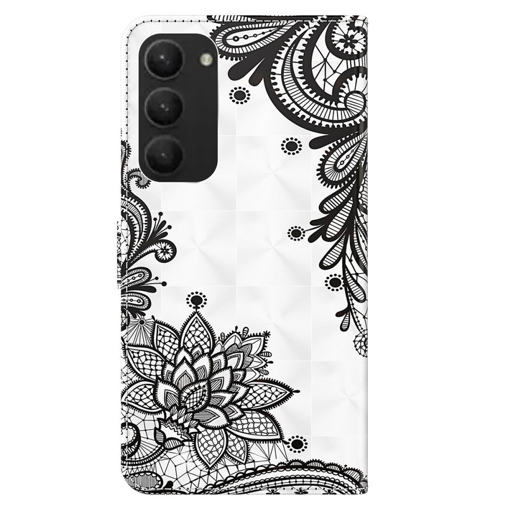 Print knížkové pouzdro na Samsung Galaxy S24+ - krajkový květ