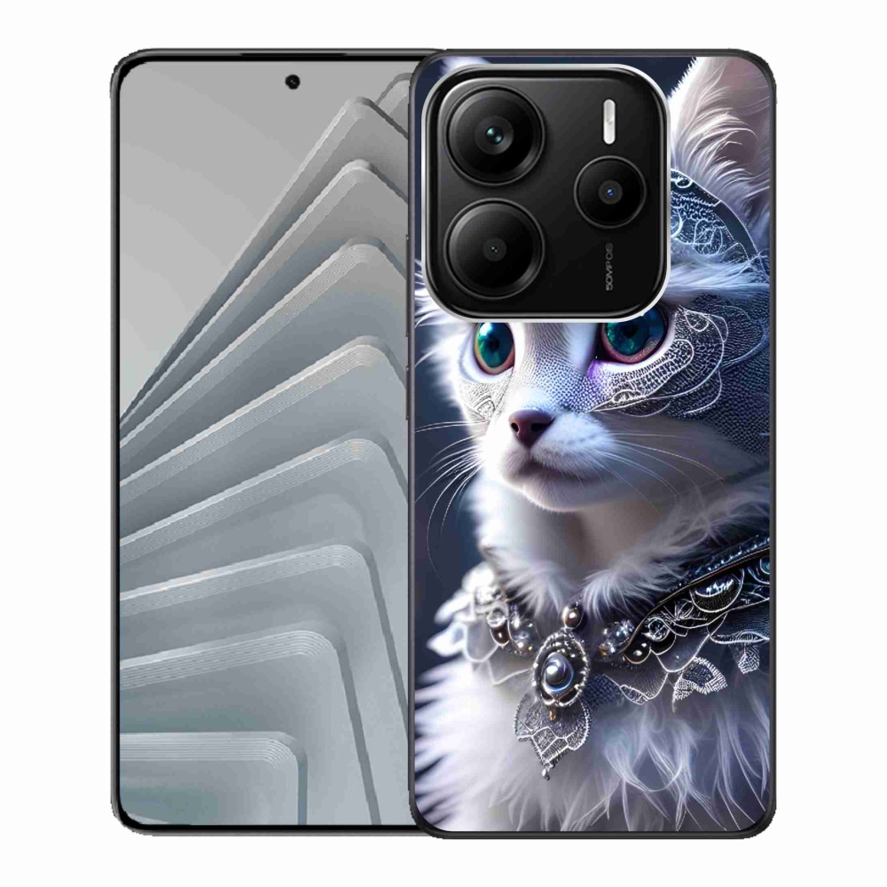 Gelový kryt mmCase na Xiaomi Redmi Note 14 5G - bílá kočka