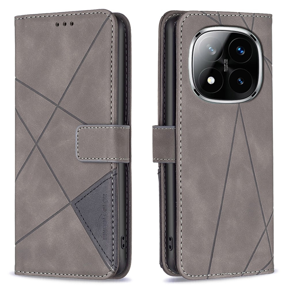 BNF Triangle knížkové pouzdro na Xiaomi Redmi Note 14 Pro - šedé