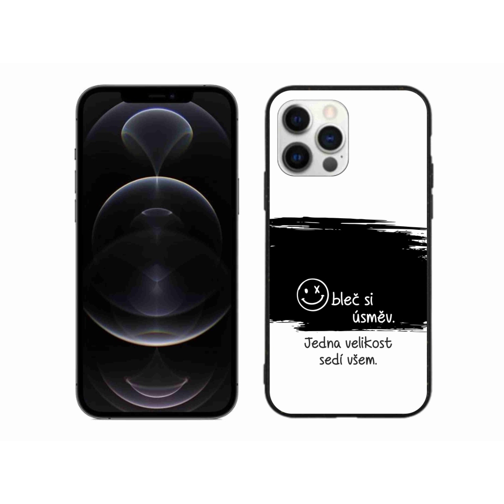 Gelový kryt mmCase na iPhone 12 Pro Max - vtipný text 8 černobílé pozadí