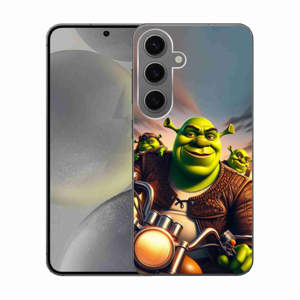 Gelový kryt mmCase na Samsung Galaxy S24 - shrek na motorce