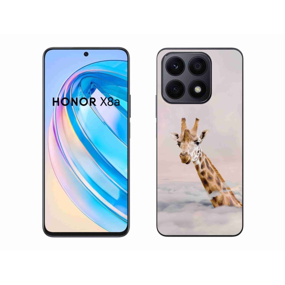 Gelový kryt mmCase na Honor X8a - žirafa v oblacích