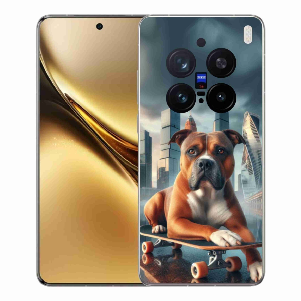 Gelový kryt mmCase na Vivo X200 Pro 5G - pes na skateboardu