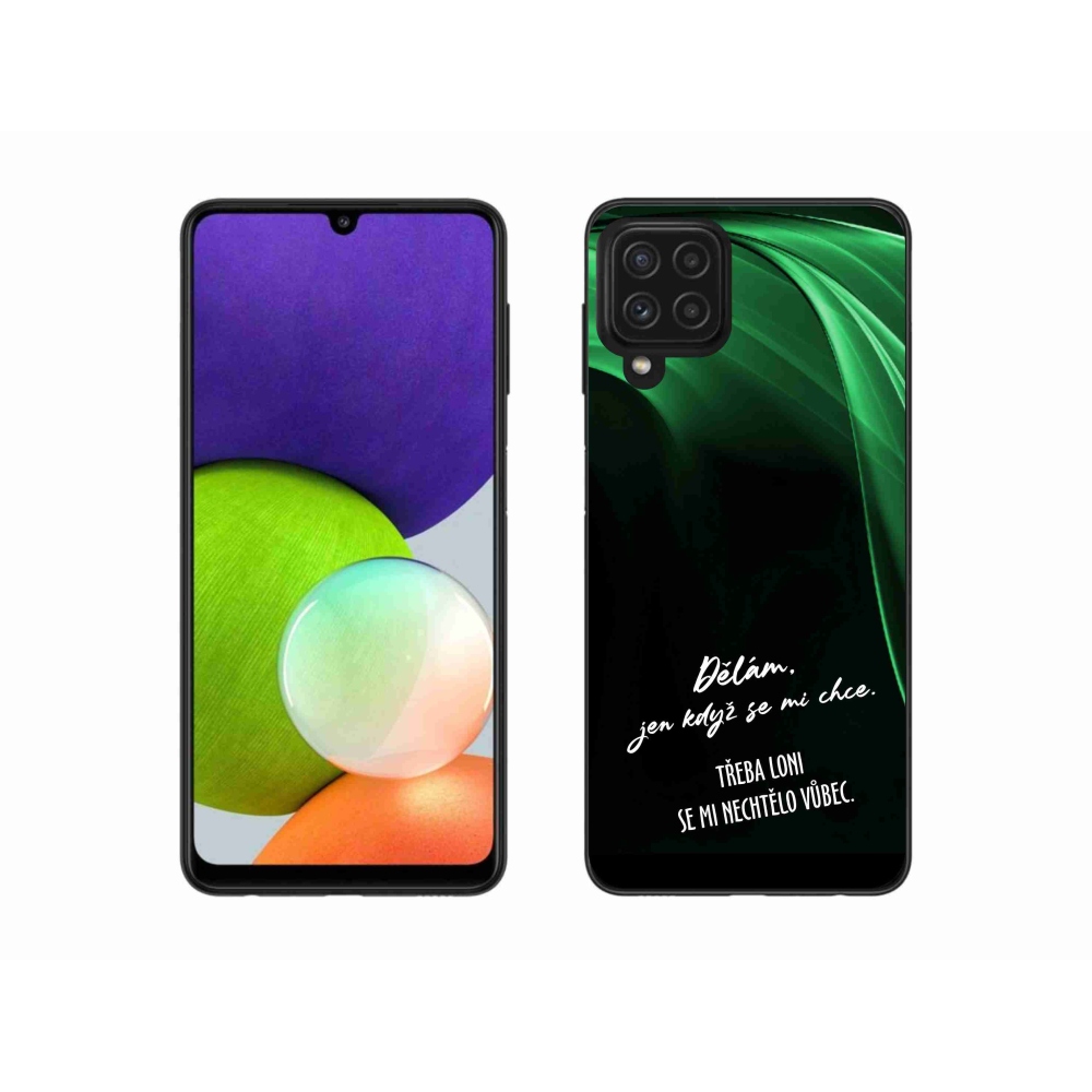 Gelový kryt mmCase na Samsung Galaxy A22 4G - vtipný text 12 černé pozadí