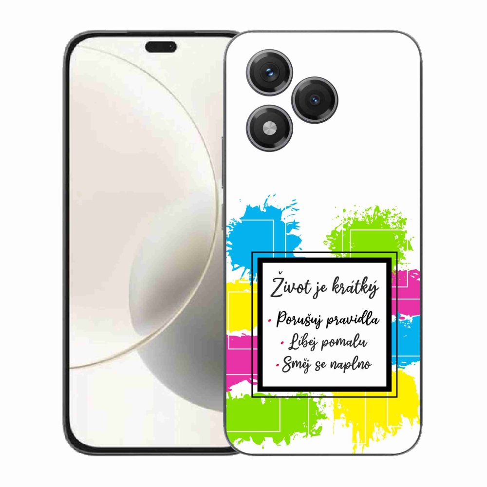 Gelový kryt mmCase na Honor 400 Lite - citát 5 bílé pozadí