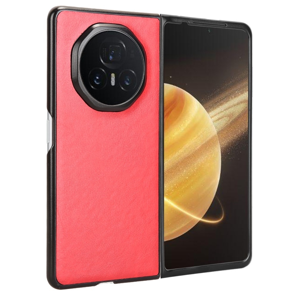 Texture plastový obal s umělou kůží na Honor Magic V3 - červený