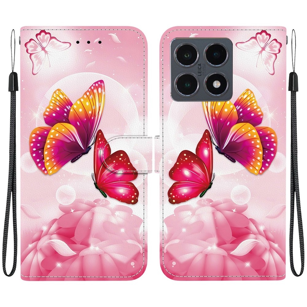 Versatile knížkové pouzdro na Xiaomi 15T - růžoví motýli