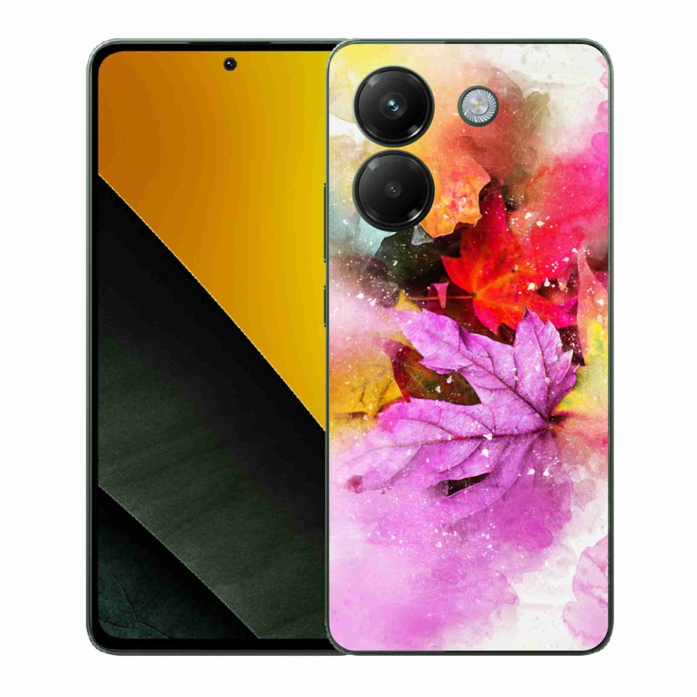 Gelový kryt mmCase na Xiaomi Poco M7 Pro 5G - barevné listy