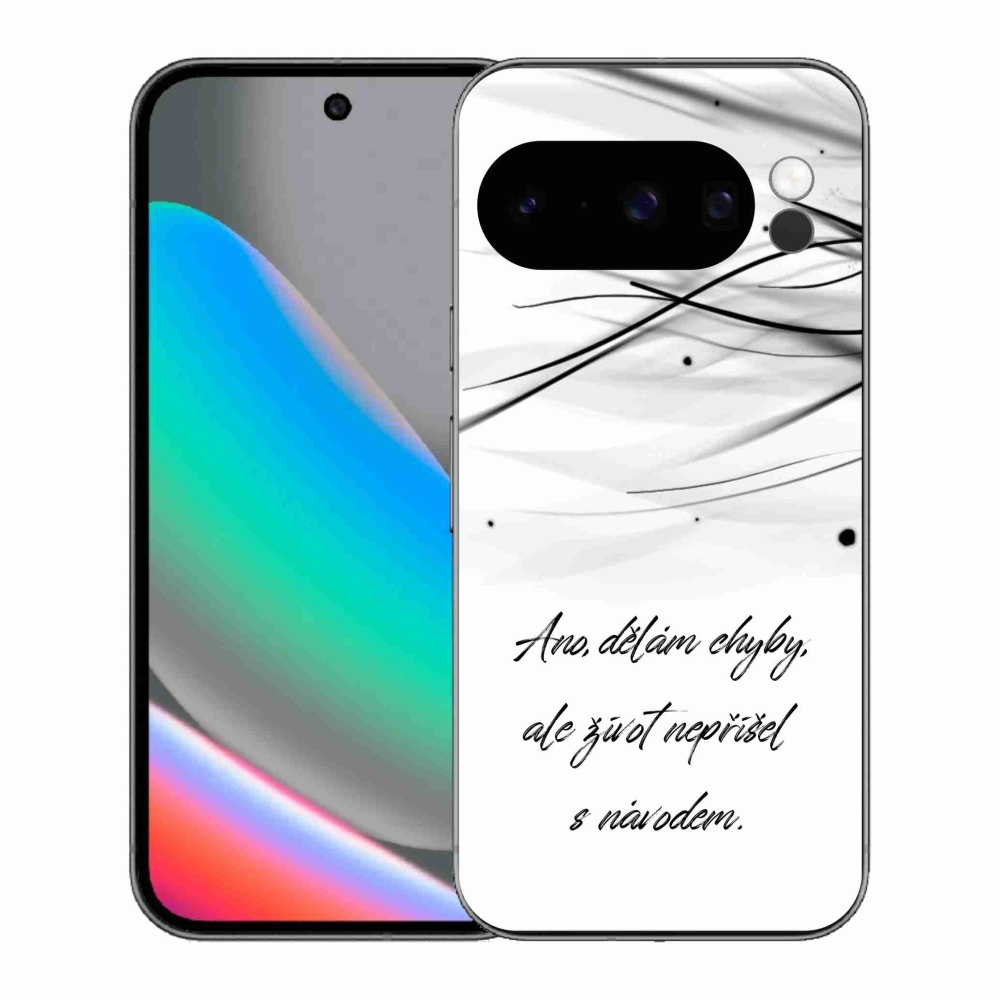 Gelový kryt mmCase na Google Pixel 10 Pro - citát bílé pozadí