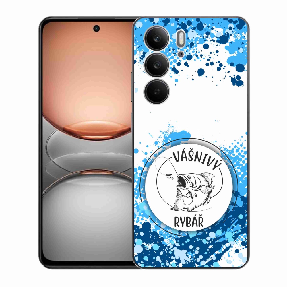 Gelový kryt mmCase na Realme C75 - vášnivý rybář bílé pozadí