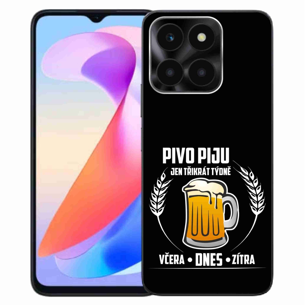 Gelový kryt mmCase na Honor X6a - pivní motiv černé pozadí