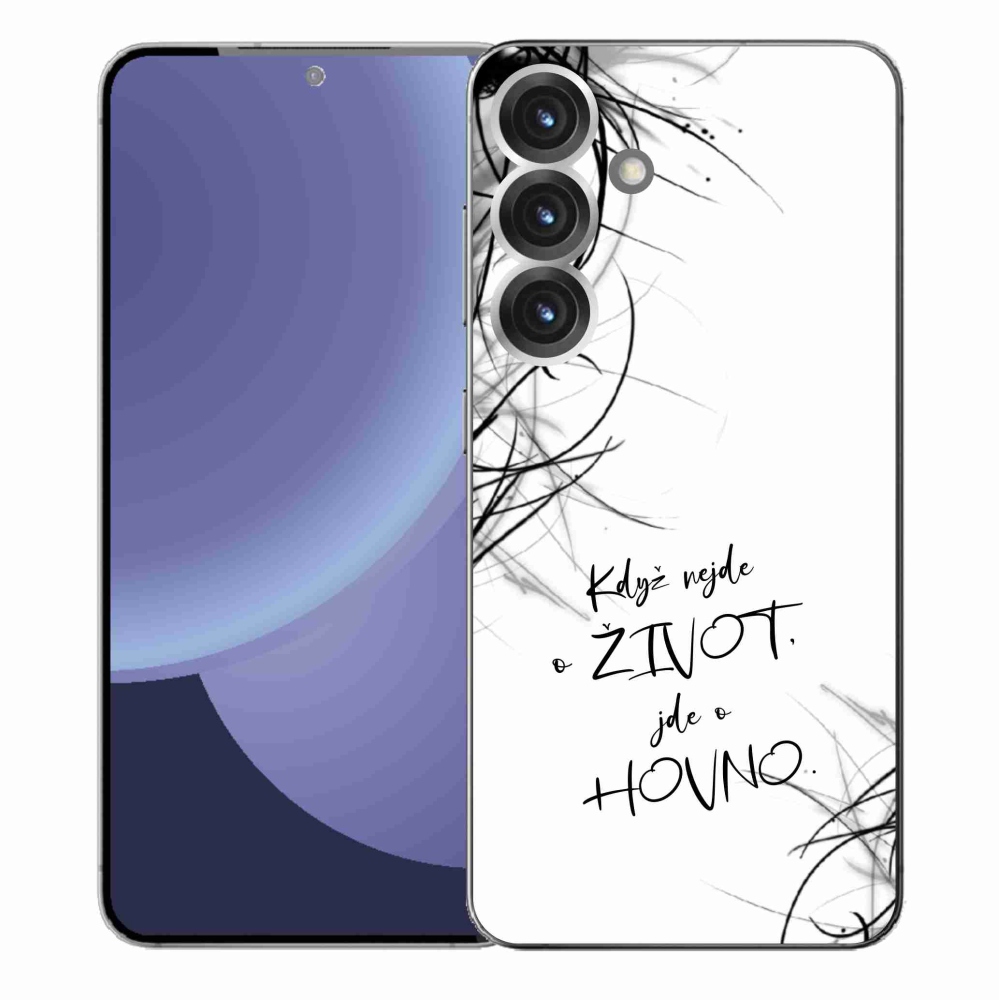 Gelový kryt mmCase na Samsung Galaxy S25+ - vtipný text 16 bílé pozadí