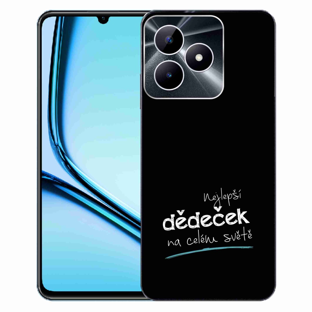 Gelový kryt mmCase na Realme Note 50 - nejlepší dědeček 3 černé pozadí
