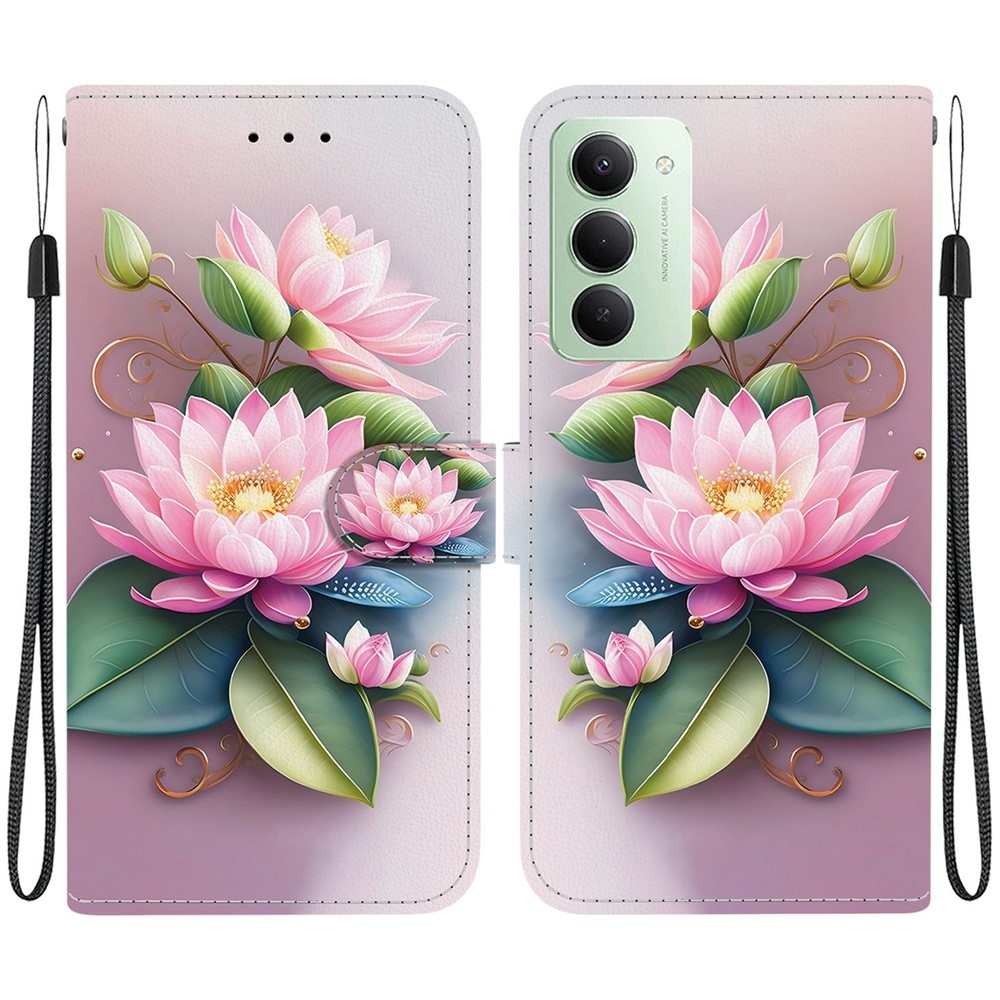 Versatile knížkové pouzdro na Xiaomi Redmi 15 4G (171mm) - lotusový květ