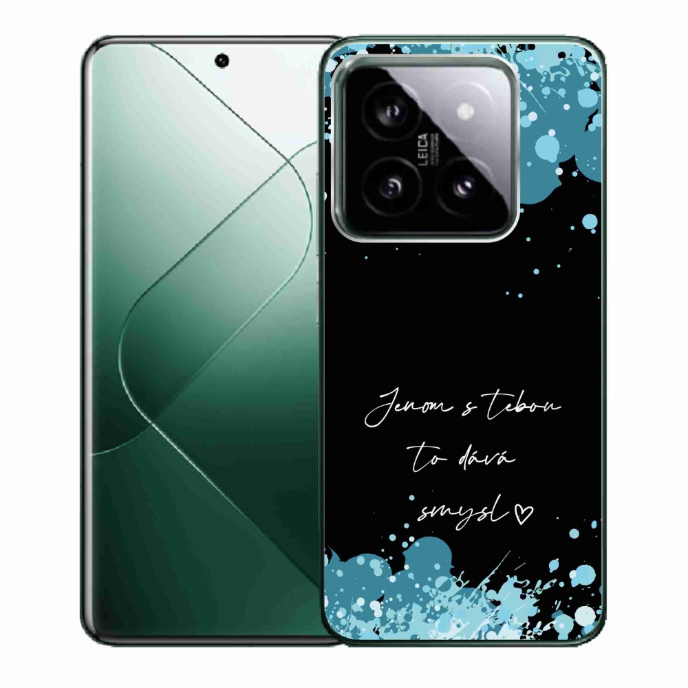 Gelový kryt mmCase na Xiaomi 14 - zamilovaný text černé pozadí