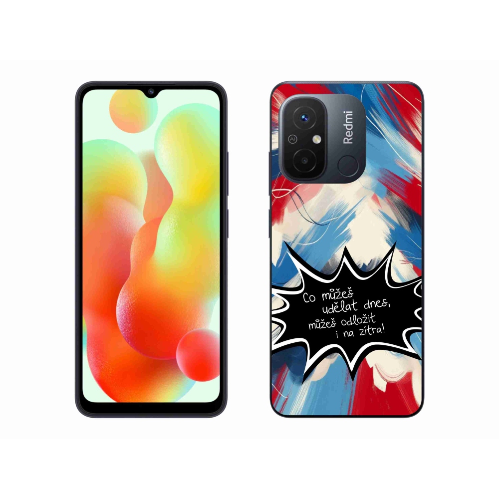 Gelový kryt mmCase na Xiaomi Redmi 12C - vtipný text 9 černé pozadí