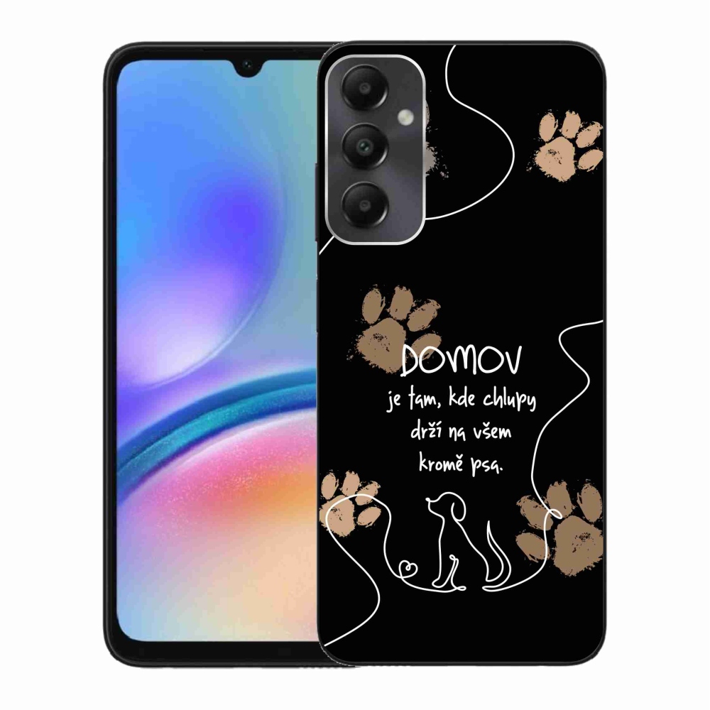 Gelový kryt mmCase na Samsung Galaxy A05s - psí motiv černé pozadí